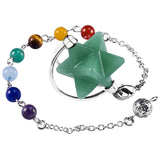 Crystal Merkaba Star 7 Chakra Stone Pendant