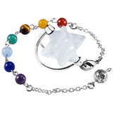 Crystal Merkaba Star 7 Chakra Stone Pendant