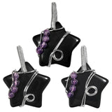 Crystal Star Wire Wrap Pendant with Amethyst Beads for Women Necklace