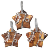 Crystal Star Wire Wrap Pendant with Amethyst Beads for Women Necklace