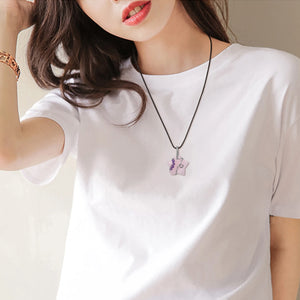 Crystal Star Wire Wrap Pendant with Amethyst Beads for Women Necklace