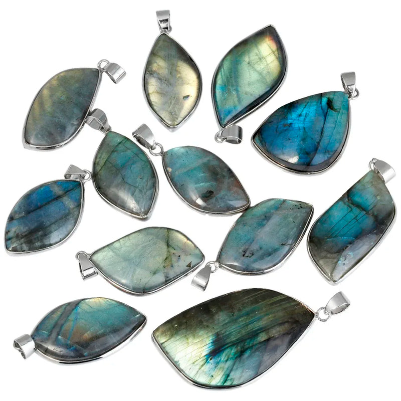 Labradorite Healing Crystal Pendant for Necklace Charms Jewelry