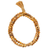 3-Layer Natural Picture Stone Beads Bracelet with Charm Tassel