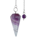 Purple Crystal Pyramid Faceted Pendulum Reiki Healing Chakra Dowsing