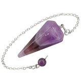 Purple Crystal Pyramid Faceted Pendulum Reiki Healing Chakra Dowsing