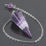 Purple Crystal Pyramid Faceted Pendulum Reiki Healing Chakra Dowsing