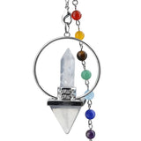 Rock Quartz Crystal Pendulum Reiki Healing Chakra Point Dowsing