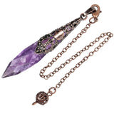 Natural Stone Dowsing Pendulum Faceted Crystal Point for Divination