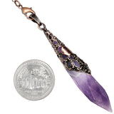 Natural Stone Dowsing Pendulum Faceted Crystal Point for Divination