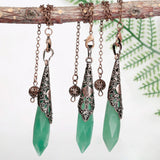 Natural Stone Dowsing Pendulum Faceted Crystal Point for Divination