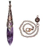 Natural Stone Dowsing Pendulum Faceted Crystal Point for Divination