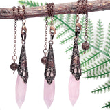 Natural Stone Dowsing Pendulum Faceted Crystal Point for Divination