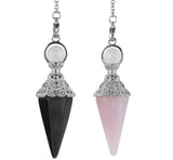 Hexagonal Pendulum for Dowsing Reiki Crystal Point Pendant