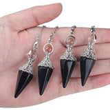 Hexagonal Pendulum for Dowsing Reiki Crystal Point Pendant
