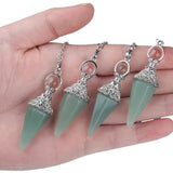 Hexagonal Pendulum for Dowsing Reiki Crystal Point Pendant