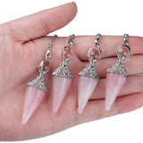 Hexagonal Pendulum for Dowsing Reiki Crystal Point Pendant