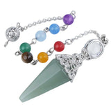 Hexagonal Pendulum for Dowsing Reiki Crystal Point Pendant