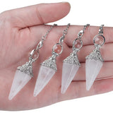 Hexagonal Pendulum for Dowsing Reiki Crystal Point Pendant