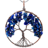 Natural Crystal Stone Pendant Tree of Life Chakra Jewelry