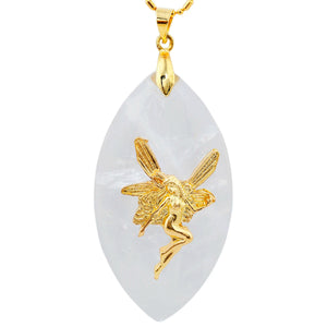 Oval Chakra Stone Amulet Pendant Necklace Healing Reiki Fairy Necklace