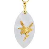 Oval Chakra Stone Amulet Pendant Necklace Healing Reiki Fairy Necklace