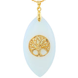 Oval Chakra Stone Amulet Pendant Necklace Healing Reiki Fairy Necklace