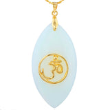 Oval Chakra Stone Amulet Pendant Necklace Healing Reiki Fairy Necklace