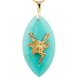 Oval Chakra Stone Amulet Pendant Necklace Healing Reiki Fairy Necklace