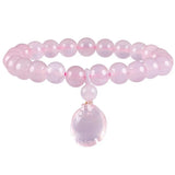 Pink Crystal Bracelet with Lucky Fish Pendant