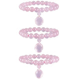 Pink Crystal Bracelet with Lucky Fish Pendant