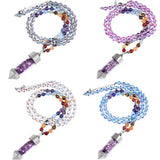 Purple Crystal Chips Wish Bottle Pendulum Necklace for Unisex