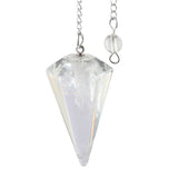 Rock Quartz Pyramid Faceted Pendulum for Reiki Healing Chakra Dowsing