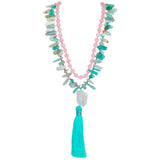 Two-Tone Rock Quartz Charms Pendant With Tassel
