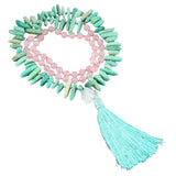 Two-Tone Rock Quartz Charms Pendant With Tassel