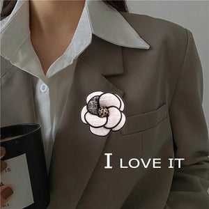 SUQI Flower Brooch Cloth Art Enamel Camellia Brooch Pins & Brooches