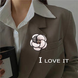SUQI Flower Brooch Cloth Art Enamel Camellia Brooch Pins & Brooches