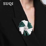 SUQI Vintage Sun Flower Brooches Neck Pins Ribbon Brooches