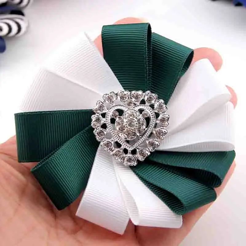SUQI Vintage Sun Flower Brooches Neck Pins Ribbon Brooches