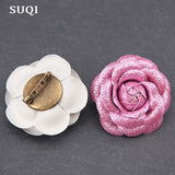 SUQI Shinning Powder PU Lapel Dress Brooch Pin