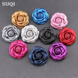 SUQI Shinning Powder PU Lapel Dress Brooch Pin