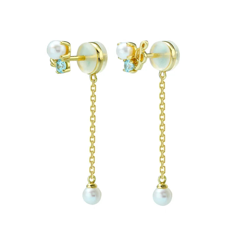 SVE1 6 pc Pin Earrings Set S925 Silver Micro-inlaid Colored Zircon