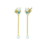 SVE1 6 pc Pin Earrings Set S925 Silver Micro-inlaid Colored Zircon