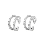 SVE2 Silver Earrings Pink Rhinestone Jewelry Set