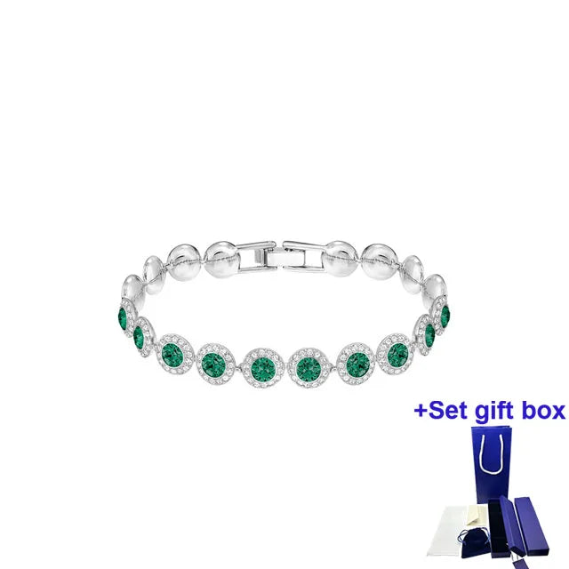 High Bracelet Angelic Round Cut Pave Red Gift Box