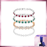 High Bracelet Angelic Round Cut Pave Red Gift Box
