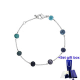 Purple Crystal Ball Bracelet in Gift Box