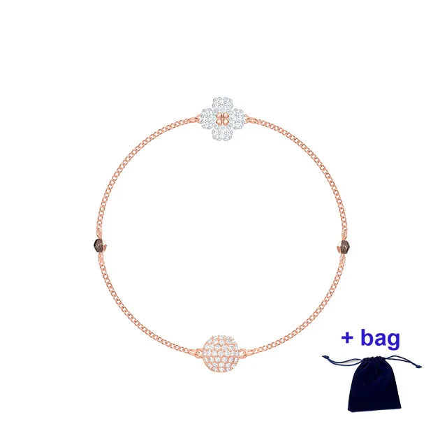 White Clover Bracelet with Magnetic Closure