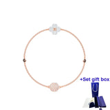 White Clover Bracelet with Magnetic Closure