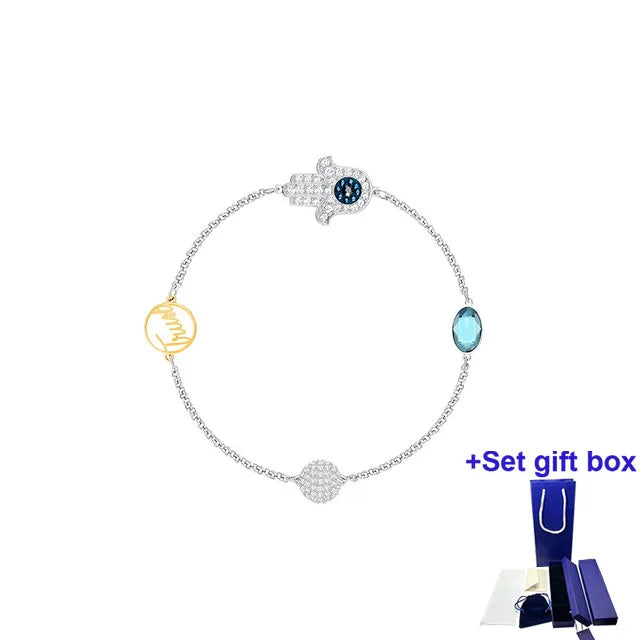 Blue Hand Bracelet with Magnetic Closure