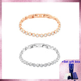 White Tennis Bracelet with Rose Plating in Gift Box